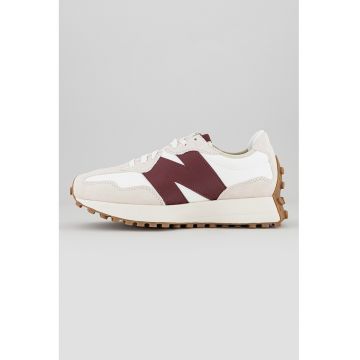 Pantofi sport cu garnituri de piele intoarsa 327 - Alb/Visiniu/Grej