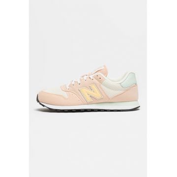 Pantofi sport din piele intoarsa si plasa 500 Classics - Piersica/Bej deschis