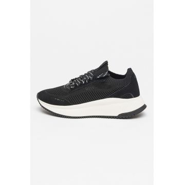 Pantofi sport slip-on cu insertii de piele intoarsa Titanium Evo - Negru/Alb murdar