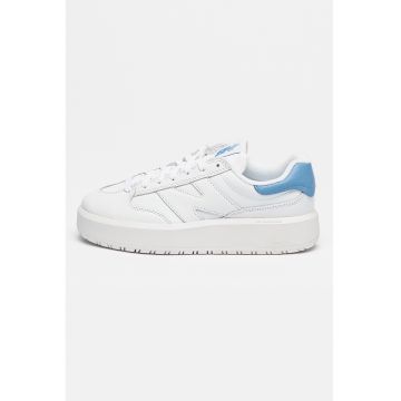 Pantofi sport unisex din piele - Alb/Albastru prafuit