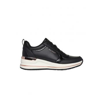 Pantofi sport wedge low-cut - Negru