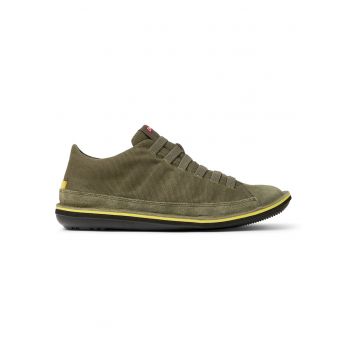 Pantofi casual de panza cu garnituri de piele intoarsa Beetle - Verde sparanghel