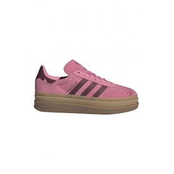 Pantofi sport Gazelle Bold de piele intoarsa - Roz pastel/Rosu inchis/Caramel