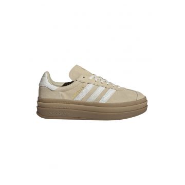 Pantofi sport Gazelle Bold din piele intoarsa cu talpa flatform - Alb/Bej deschis