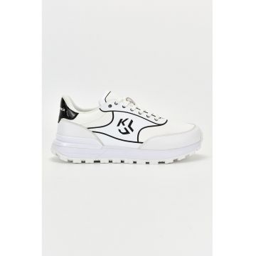 Pantofi sport low-cut cu garnituri de piele - Alb/Negru