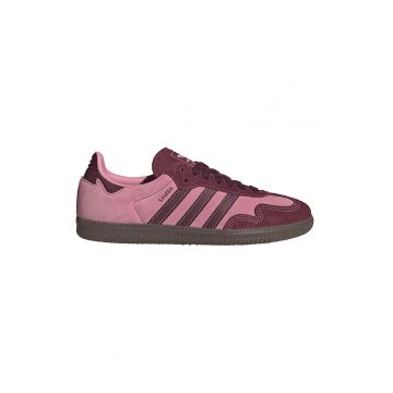 Pantofi sport Samba de piele intoarsa - Visiniu/Roz pastel/Caramel