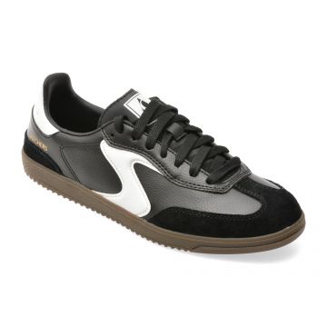 Pantofi sport SKECHERS alb-negru, HOTSHOT, din piele naturala