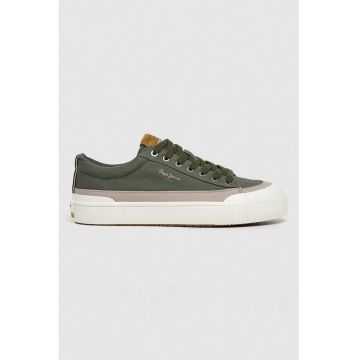 Tenisi cu insertii din piele intoarsa - Kaki