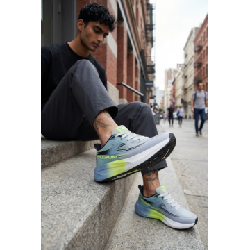 Adidasi barbati sport gri cu verde  2532