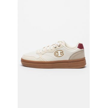 Pantofi sport din piele ecologica Annika - Visiniu/Maro taupe/Crem