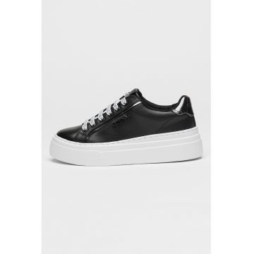 Pantofi sport flatform cu logo - Alb/Negru