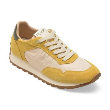 Pantofi sport FLAVIA PASSINI galbeni, 21285, din material textil si piele naturala