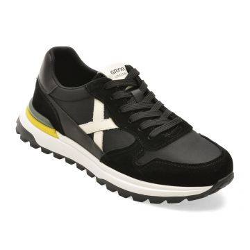 Pantofi sport GRYXX negri, 58636, din material textil si piele naturala