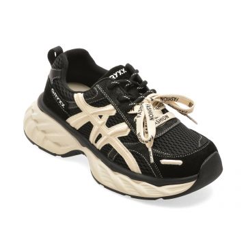 Pantofi sport GRYXX negri, T6533, din material textil si piele naturala