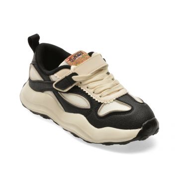 Pantofi sport SELECTION KIDS alb-negru, W313, din material textil