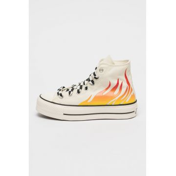 Tenisi din panza cu varf intarit Chuck Taylor All Star Lift - Alb fildes/Portocaliu