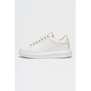 Pantofi sport din piele cu logo Kapri - Alb optic