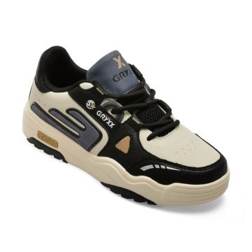 Pantofi sport GRYXX alb-negru, 1A3227, din piele naturala