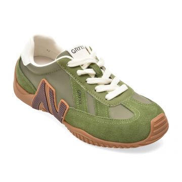 Pantofi sport GRYXX verzi, C61203, din piele intoarsa
