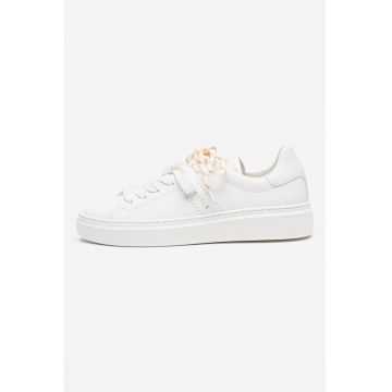 Pantofi sport low-cut cu sireturi contrastante Hype - Alb