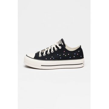 Tenisi low-cut cu talpa flatform Chuck Taylor All Star Lift - Negru