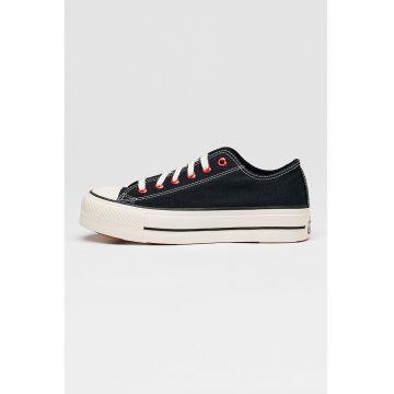 Tenisi low-cut din material textil Chuck Taylor All Star Lift cu platforma - Negru