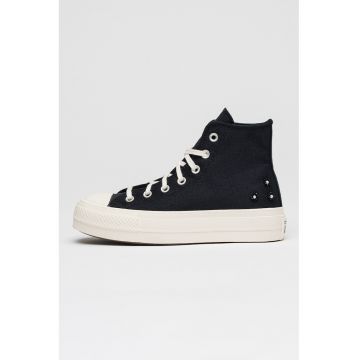 Tenisi mid-high Chuck Taylor All Star Lift din material textil - Negru