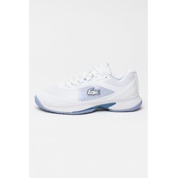 Pantofi sport cu insertii de plasa Tech Point - Albastru pastel/Alb optic