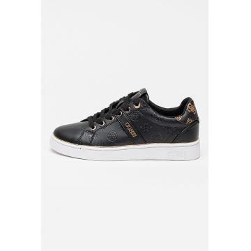 Pantofi sport cu model logo in relief - Auriu/Negru