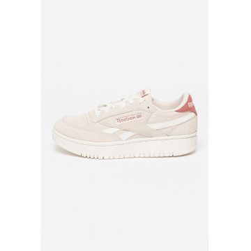 Pantofi sport de piele si piele intoarsa Club C Double Revenge - Alb murdar