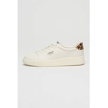 Pantofi sport low-cut cu detaliu logo - Negru/Portocaliu persan/Alb optic