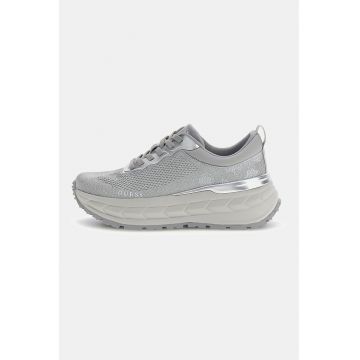 Pantofi sport low-cut cu talpa wedge - Gri deschis