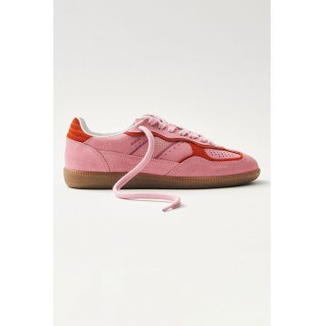 Pantofi sport low-cut de piele intoarsa Rife - Roz pastel/Caramiziu