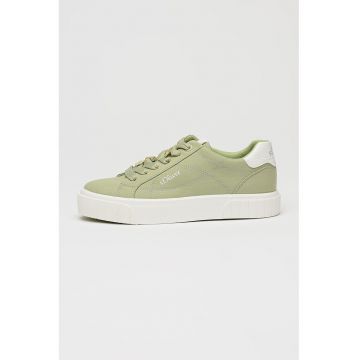 Pantofi sport low cut din material textil - Verde sparanghel