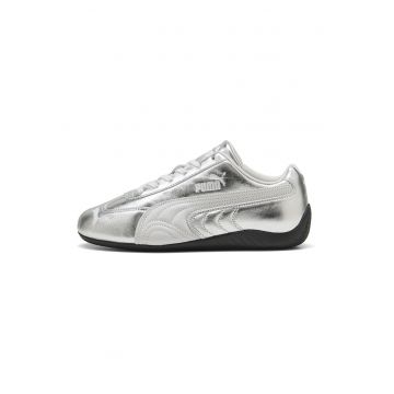 Pantofi sport Speedcat de piele cu aspect metalic - Argintiu