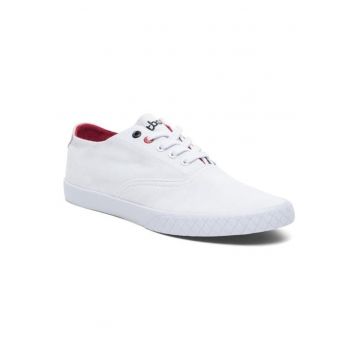Tenisi barbati  Polshoe Q8007 - talpa alba - material usor - culoare alba