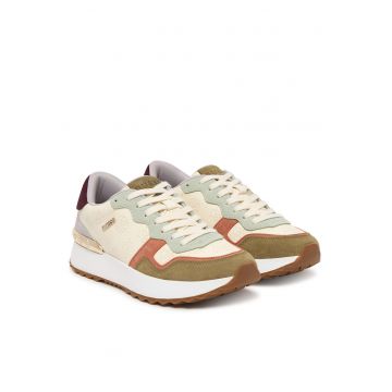 Tenisi dama -  piele ecologica  - bej - material textil