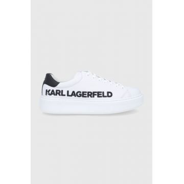Karl Lagerfeld Ghete de piele culoarea negru