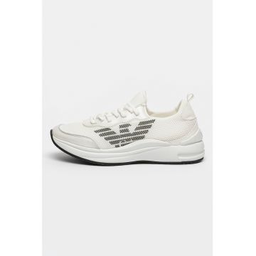 Pantofi sport de piele ecologica cu garnituri de plasa