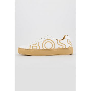 Pantofi sport de piele ecologica cu logo