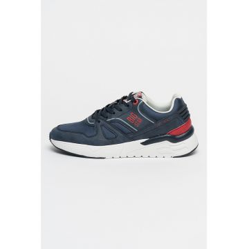 Pantofi sport low-top cu garnituri de piele ecologica