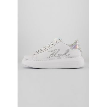 Pantofi sport wedge de piele cu logo