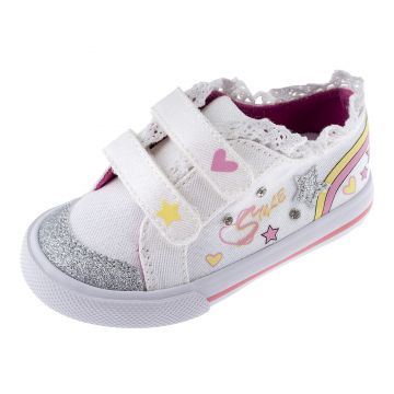 Pantofi sport copii Chicco Coralie material textil, alb, 67110-62P