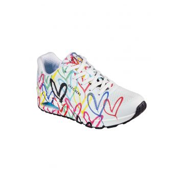 Pantofi sport cu talpa wedge Uno Spread The Love - Rosu/Alb/Albastru