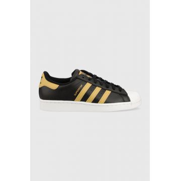 adidas Originals sneakers din piele Superstar , culoarea negru