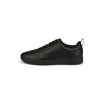 Pantofi sport unisex low-top de piele ecologica Rickie - Negru