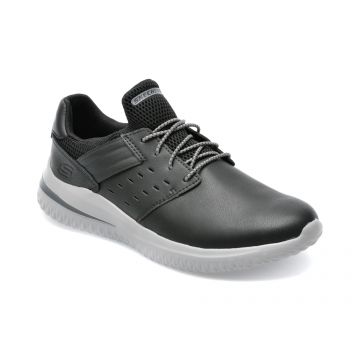 Pantofi sport SKECHERS negri, DELSON 3.0, din piele naturala