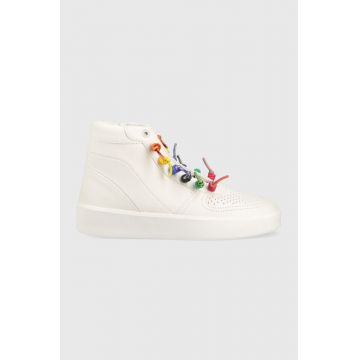 Desigual sneakers Fancy High Laces femei, culoarea alb