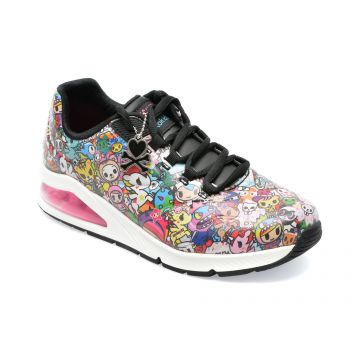 Pantofi sport SKECHERS multicolor, UNO 2, din piele ecologica