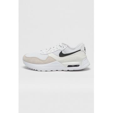 Pantofi sport cu garnituri de plasa si piele intoarsa Air Max Systm - Alb/Negru/Maro nisip